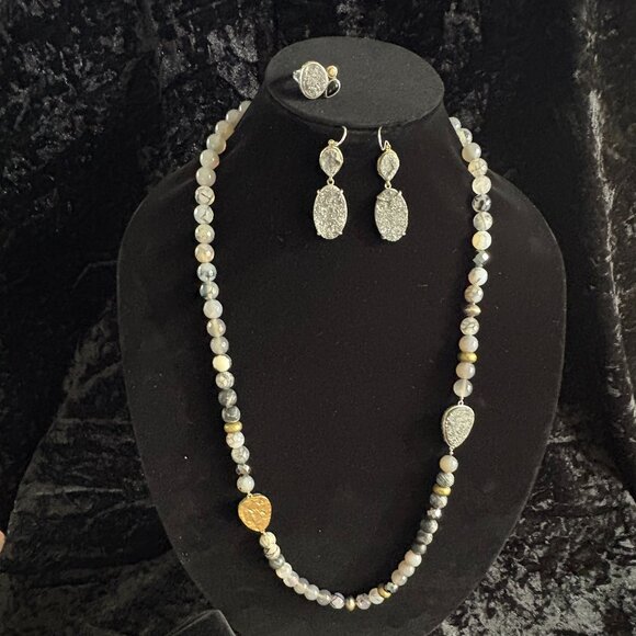 Silpada 925 CN Silver Druzy Ode To Geode Necklace - Picture 5 of 5